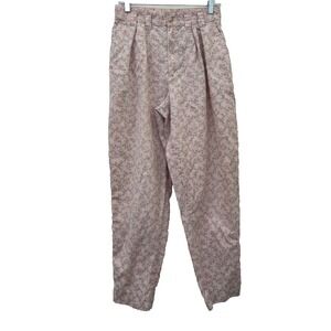 Vintage Y2K Romantic Grunge Palmetto Pants 13 Pink Floral Floral Roses High Rise